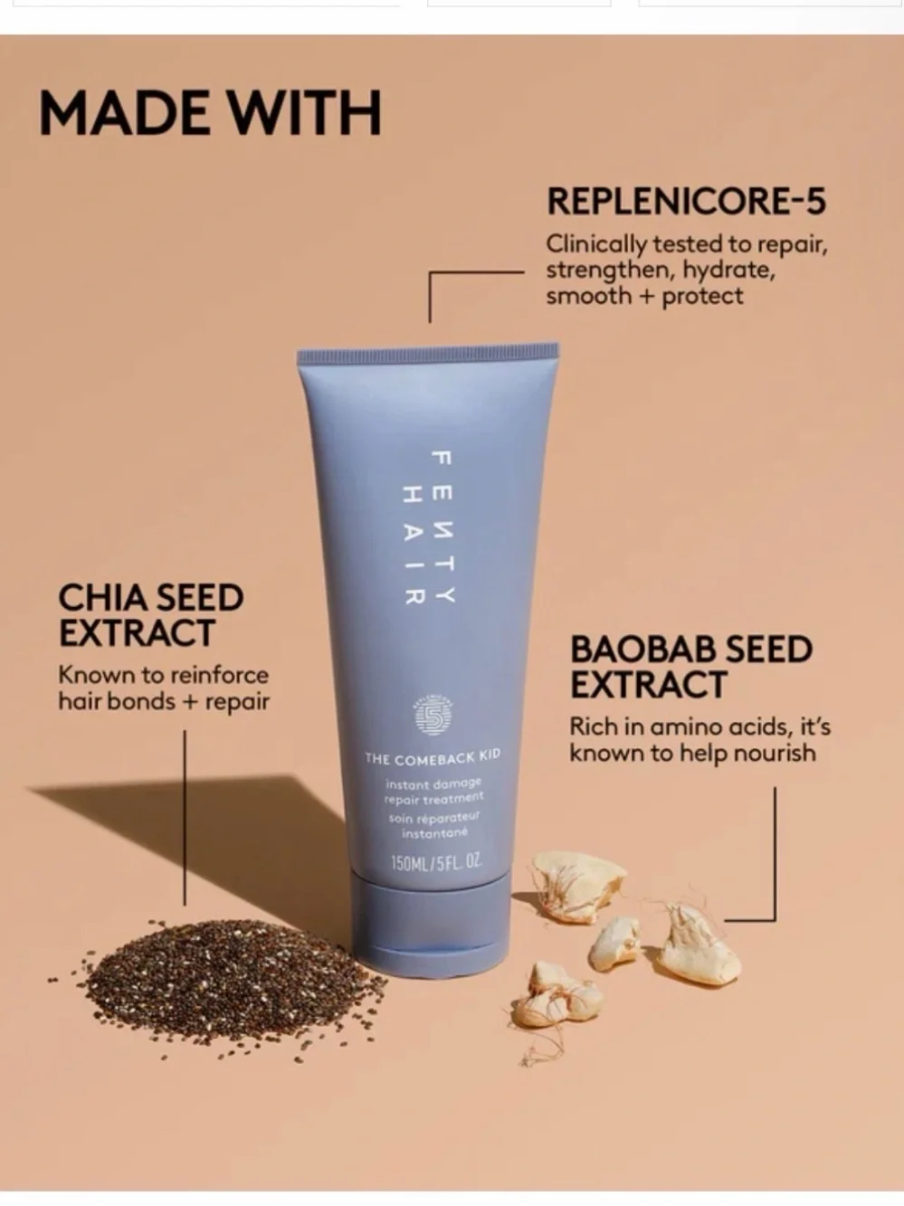 Fenty Hair The Comeback Kid Instant Damage Repair Treatment - Blue